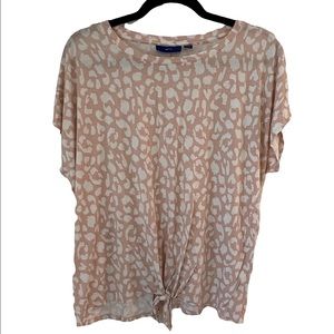 APT. 9 | Light Pink Animal Print T-shirt with front-tie